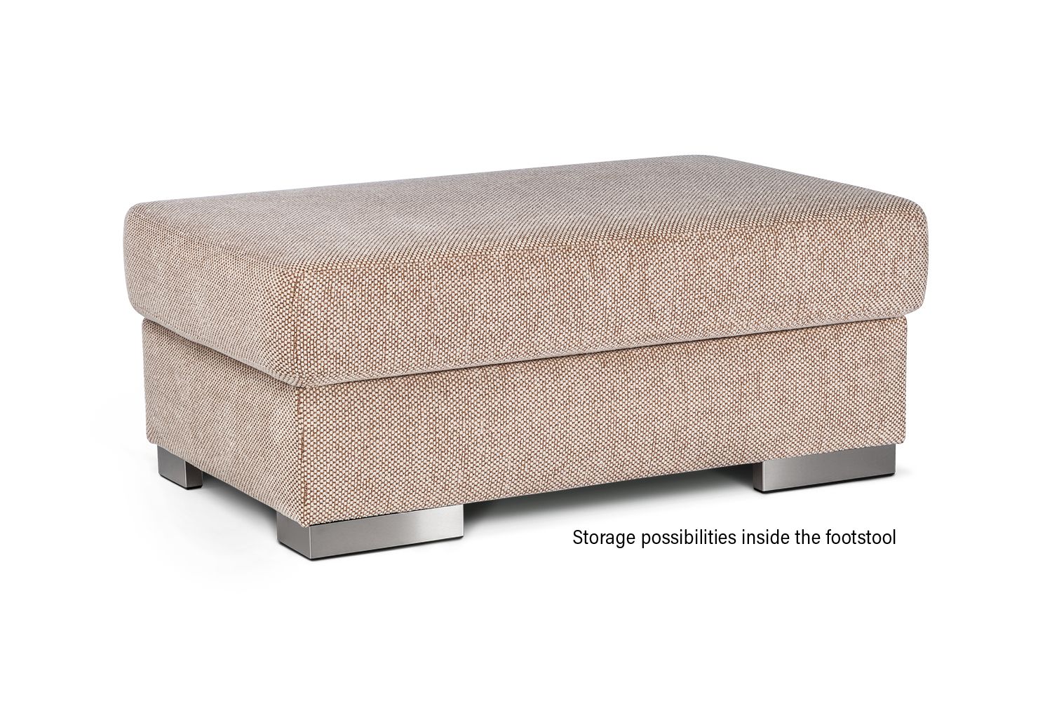 Bellus Jumbo ottoman with storage compartment. Fabric ottomans. Leather ottomans. Bellus upholstered furniture. Scandinavian 