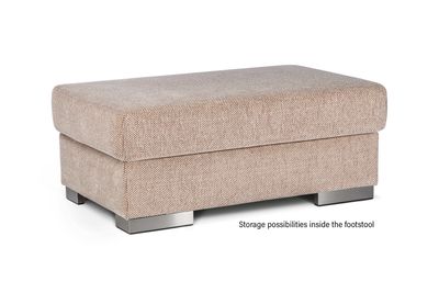 Bellus Jumbo ottoman with storage compartment. Fabric ottomans. Leather ottomans. Bellus upholstered furniture. Scandinavian 