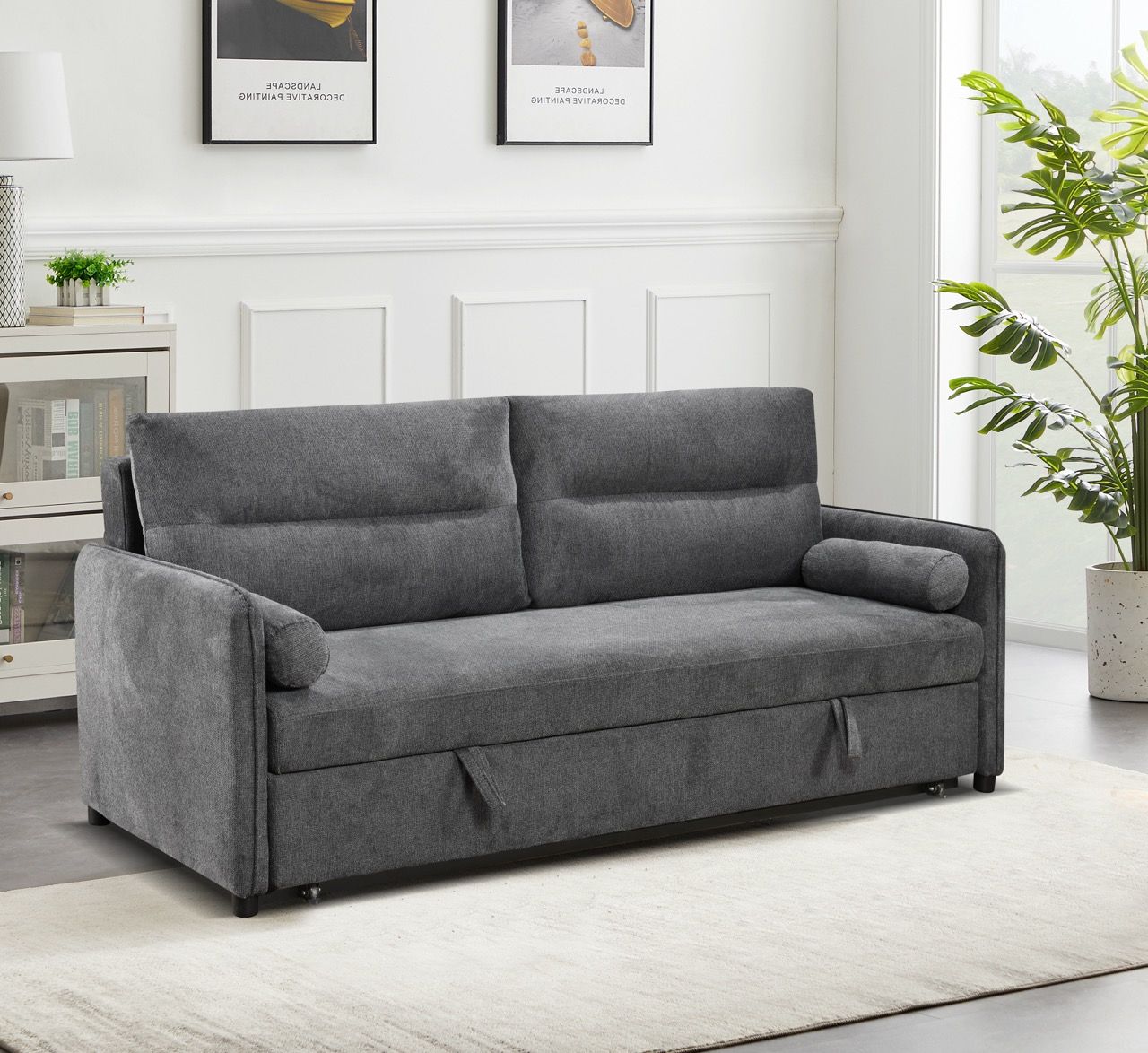 Girovanni Pull-out sofa with storage compartment. Sofa dimensions: 210 x 101 x 104 cm; sleeping area: 152 x 194 cm.