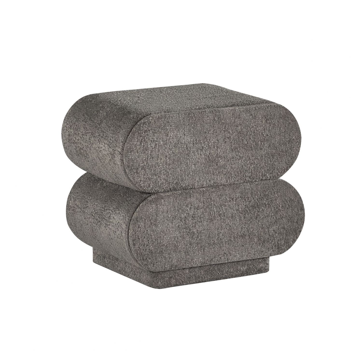 Grey bedside table with a height of 40 cm, an elegant addition to the bedroom.