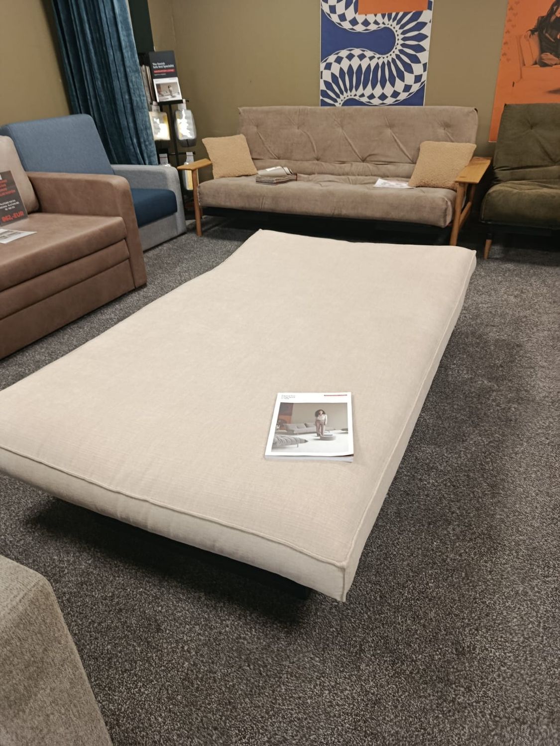 Innovation Living sofa bed, size 120 x 200, with removable cover, Classic mattress. Showroom discount on the sofa.