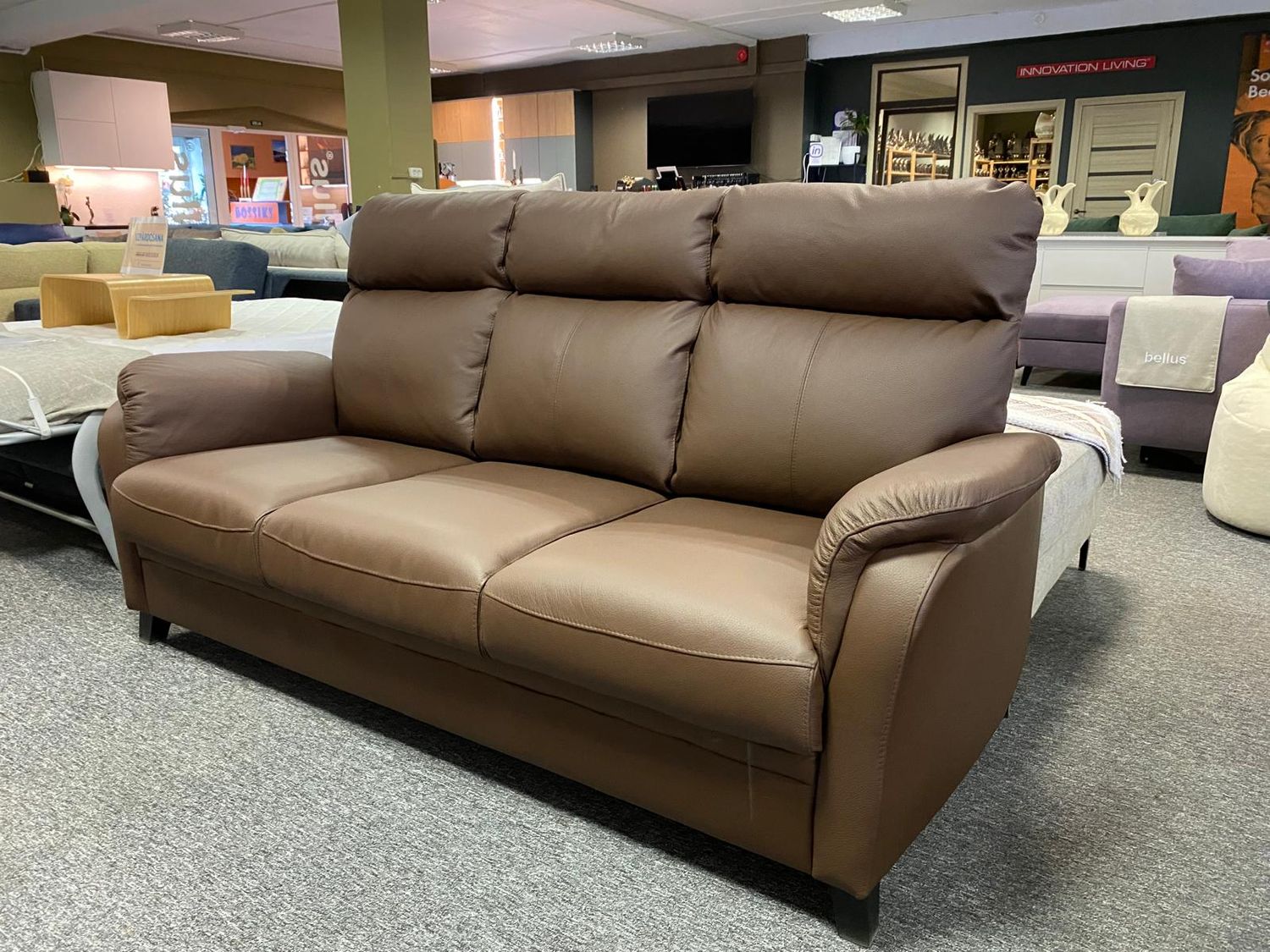 Tempest Bellus high-back sofa bed. Bellus sofas in Jelgava. Sofa sets. Sofas, armchairs, armchairs. Armchair with backrest - recliner. Furniture store Manx Mēbeles, Jelgava, Pulkveža Brieža iela 4