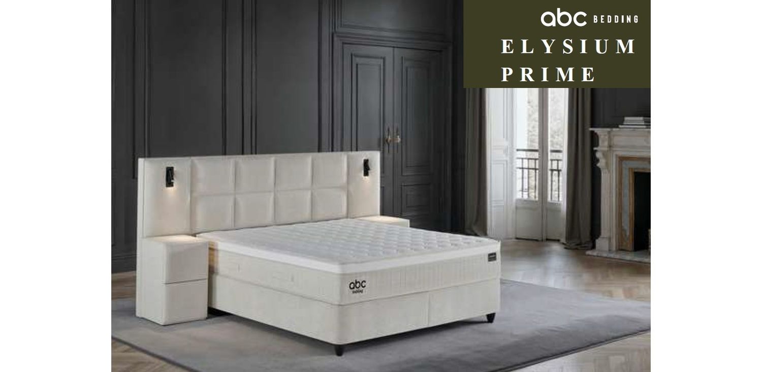 Elysium Prime bed set with a soft illuminated headboard, storage box and 30 cm Pocket spring mattress.
