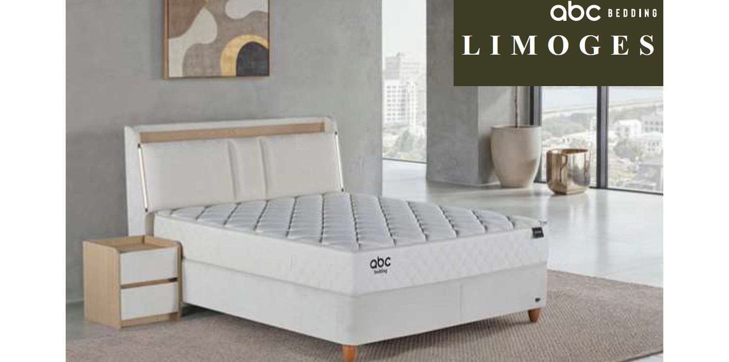 Limoges bed set with a soft illuminated headboard, rounded padded sides, storage box and 28 cm Pocket spring mattress.