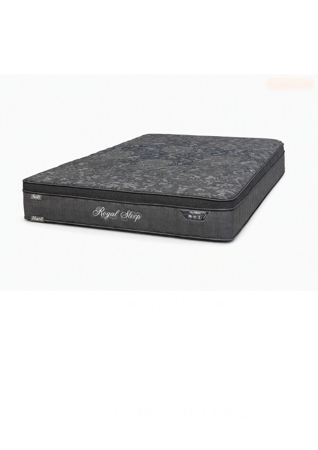 Gray Royal Sleep spring mattress with dual-sided firmness (Soft/Hard). Dimensions: 90–180 x 200 cm. Mattresses in Jelgava