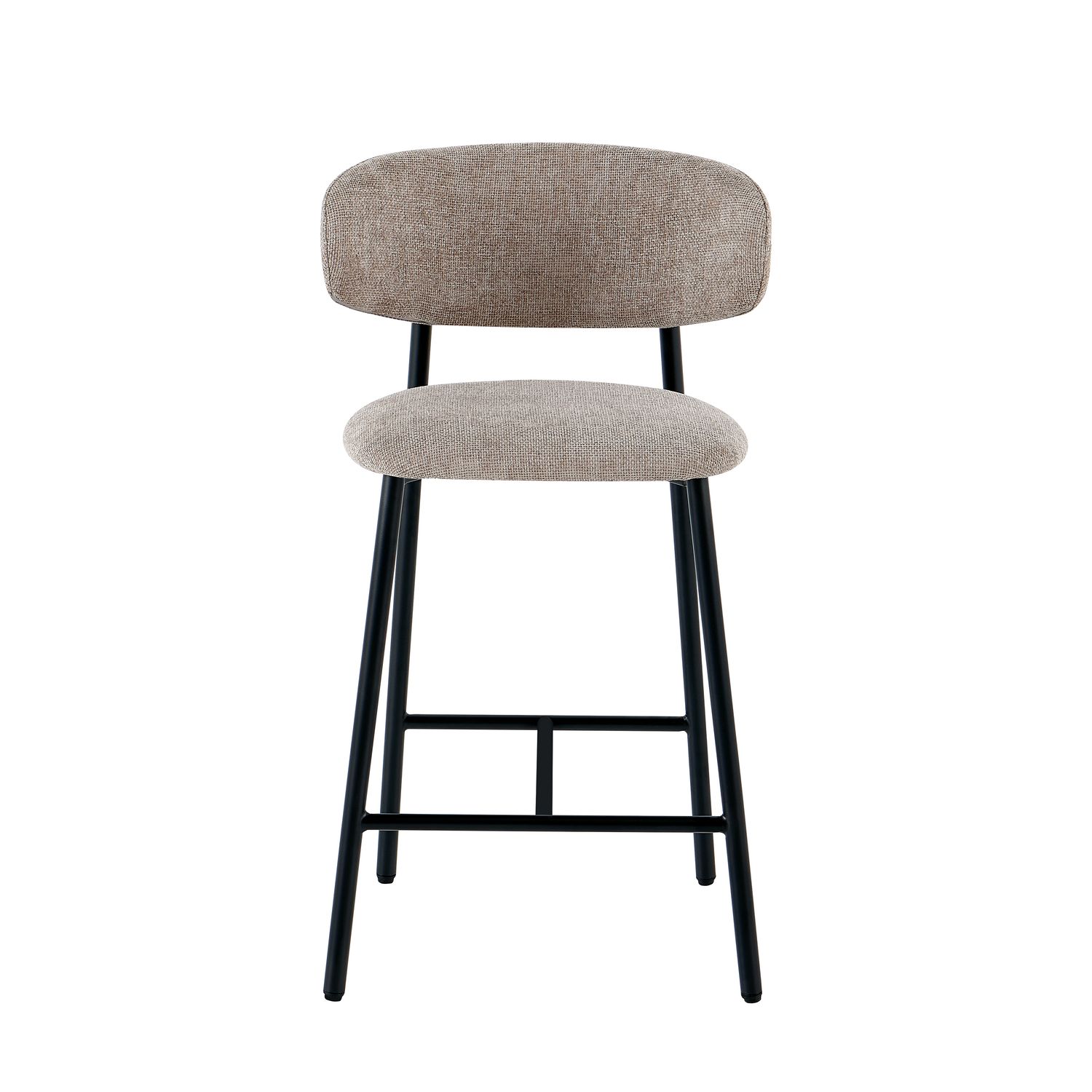 PRIME BAR dark beige linen bar chair with black metal legs