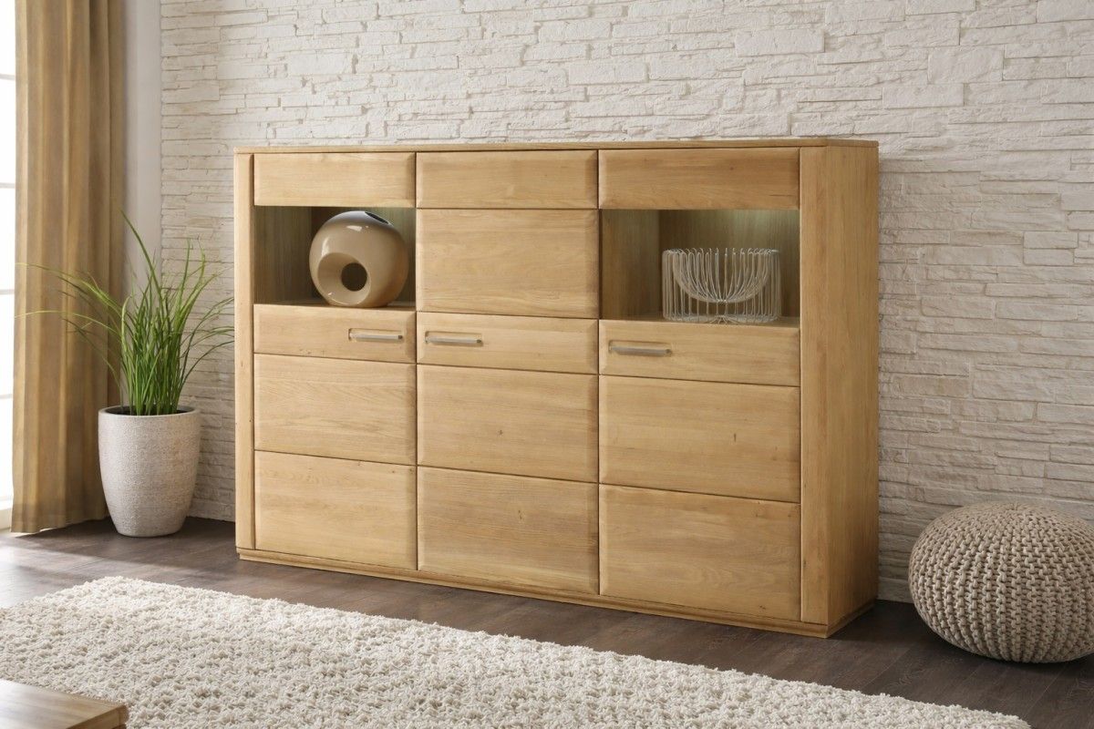 Solid oak dresser, height 131 cm, depth 38 cm, width 179 cm. Oak dresser. Sale.