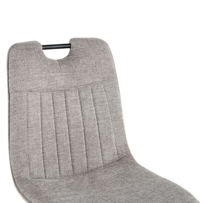 Burlap fabric chairs with metal armrests and metal legs: brown, light gray, dark gray. For the kitchen, dining room, office. 