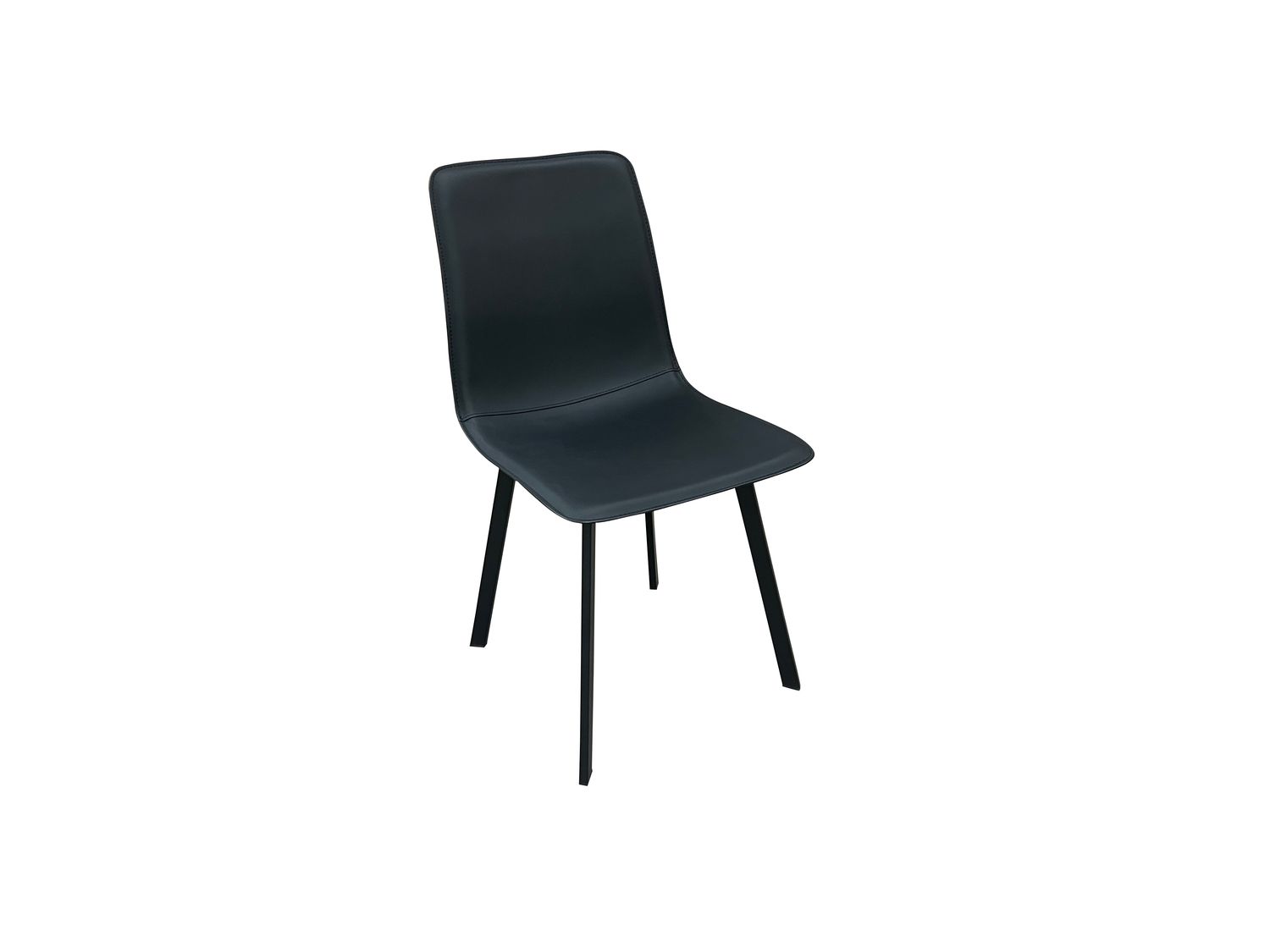 Eco-leather chair with metal legs