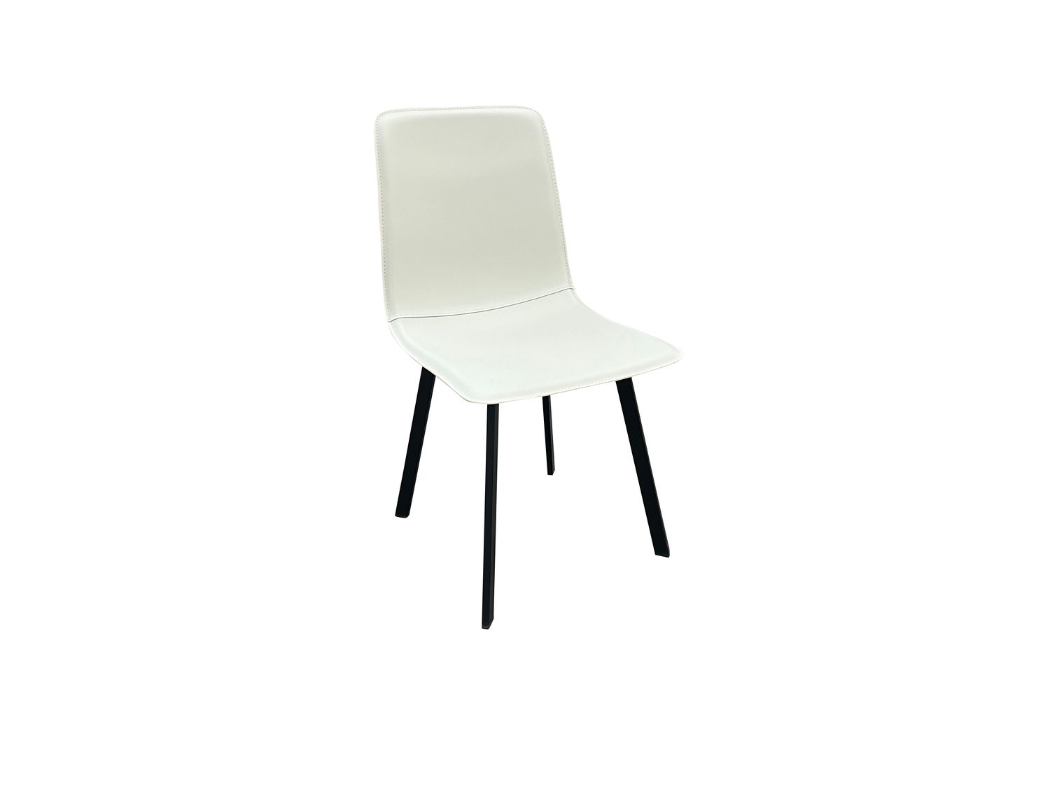 Eco-leather chair with metal legs