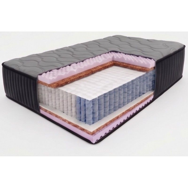 Firm spring mattress with gray fabric. Sizes: 80 x 200, 90 x 200, 120 x 200, 140 x 200, 160 x 200, 180 x 200 cm. Mattresses