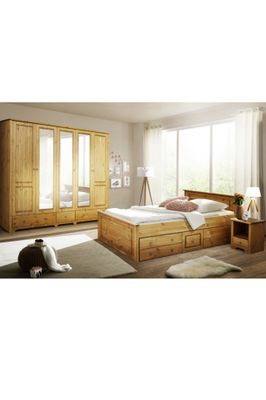 Solid pine bed, oiled or white-stained. Price includes slats. Sleeping widths: 120 cm, 140 cm, 160 cm, 180 cm.