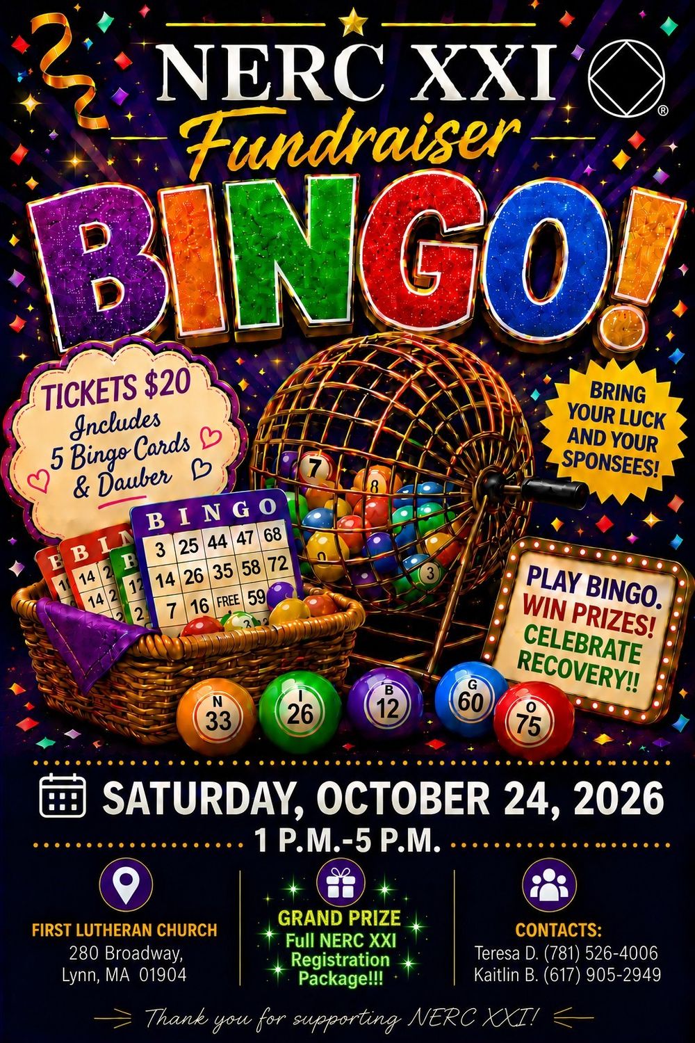 NERC Bingo Fundraiser in Lynn