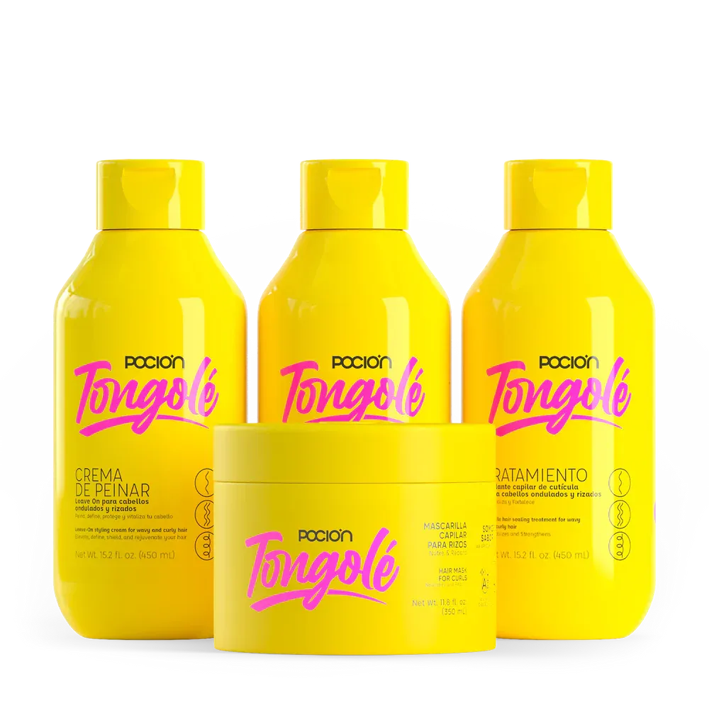 Kit Tongole Para Rizos Shampoo 450 ml, Tratamiento 450 ml, Crema para peinar 450 ml y Mascarilla 350 ml