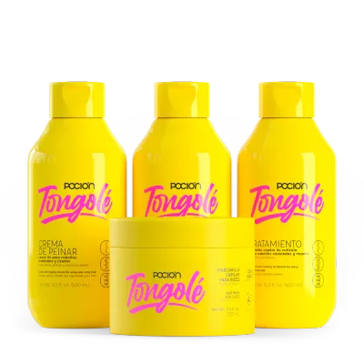 Kit Tongole Para Rizos Shampoo 450 ml, Tratamiento 450 ml, Crema para peinar 450 ml y Mascarilla 350 ml