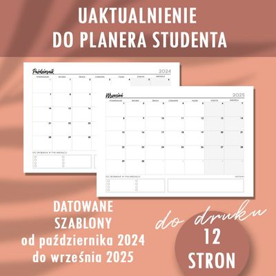 PLANER STUDENTA - datowane strony 2024/2025