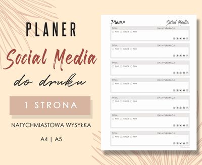 Planer social media do druku Wzór 01