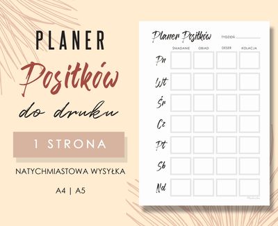 Planer posiłków do druku Wzór 01