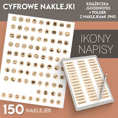 Naklejki cyfrowe IKONY i NAPISY