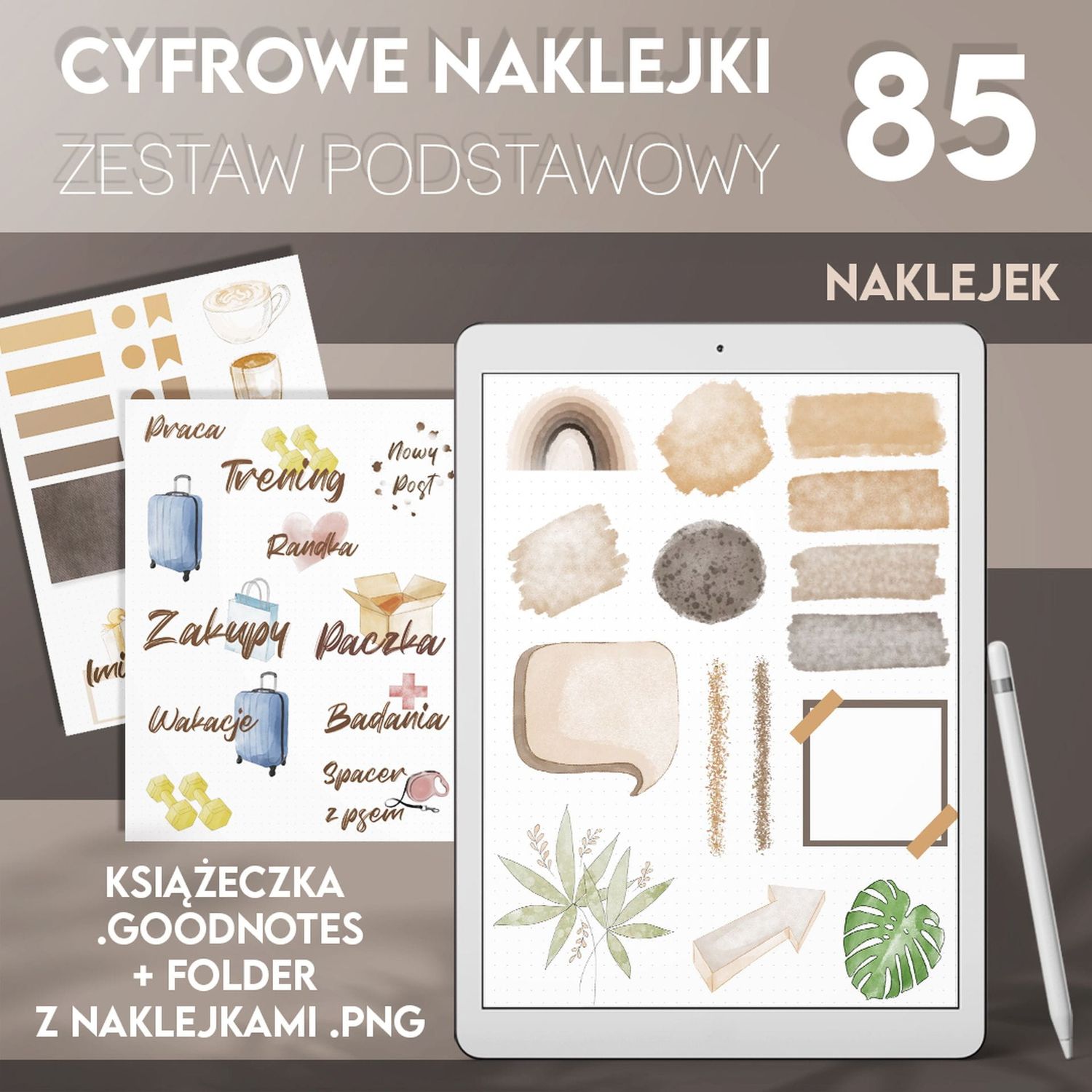 Zestaw podstawowych naklejek cyfrowych