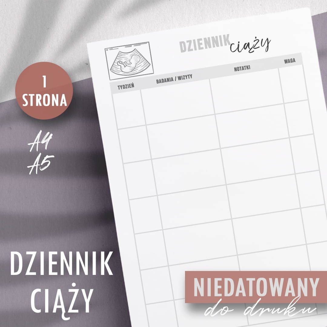 Dziennik ciąży do druku