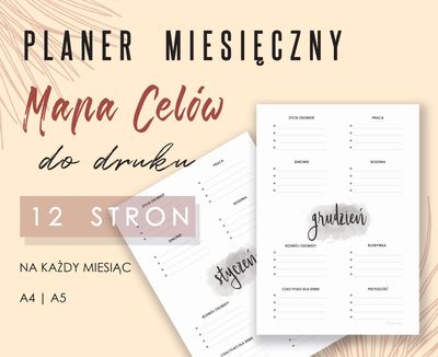 Planer Mapa Celów na każdy miesiąc do druku 01