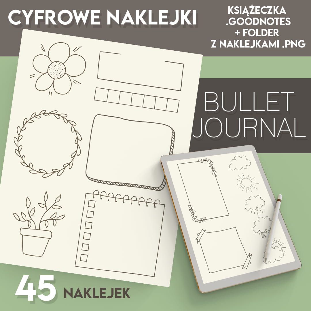 Naklejki cyfrowe BULLET JOURNAL