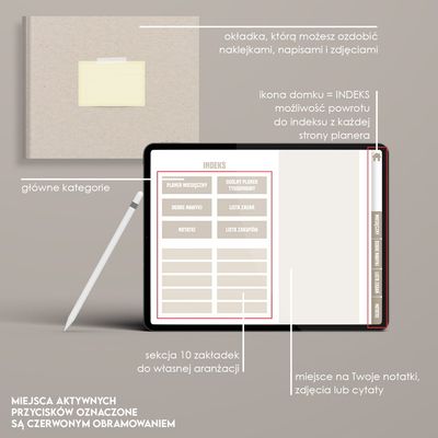 Cyfrowy niedatowany planer miesięczny POZIOMY