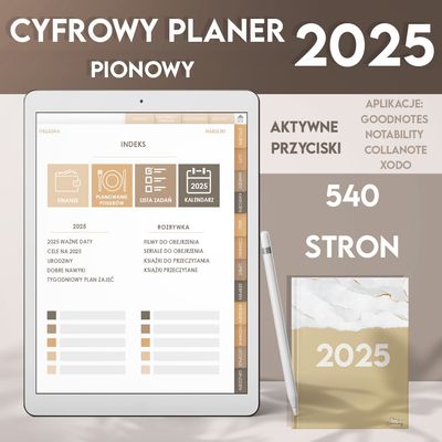 PLANER Cyfrowy 2025 Pionowy - 540 stron