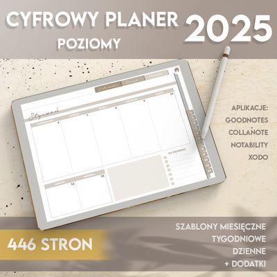 Cyfrowy Planer 2025 Poziomy - 446 stron
