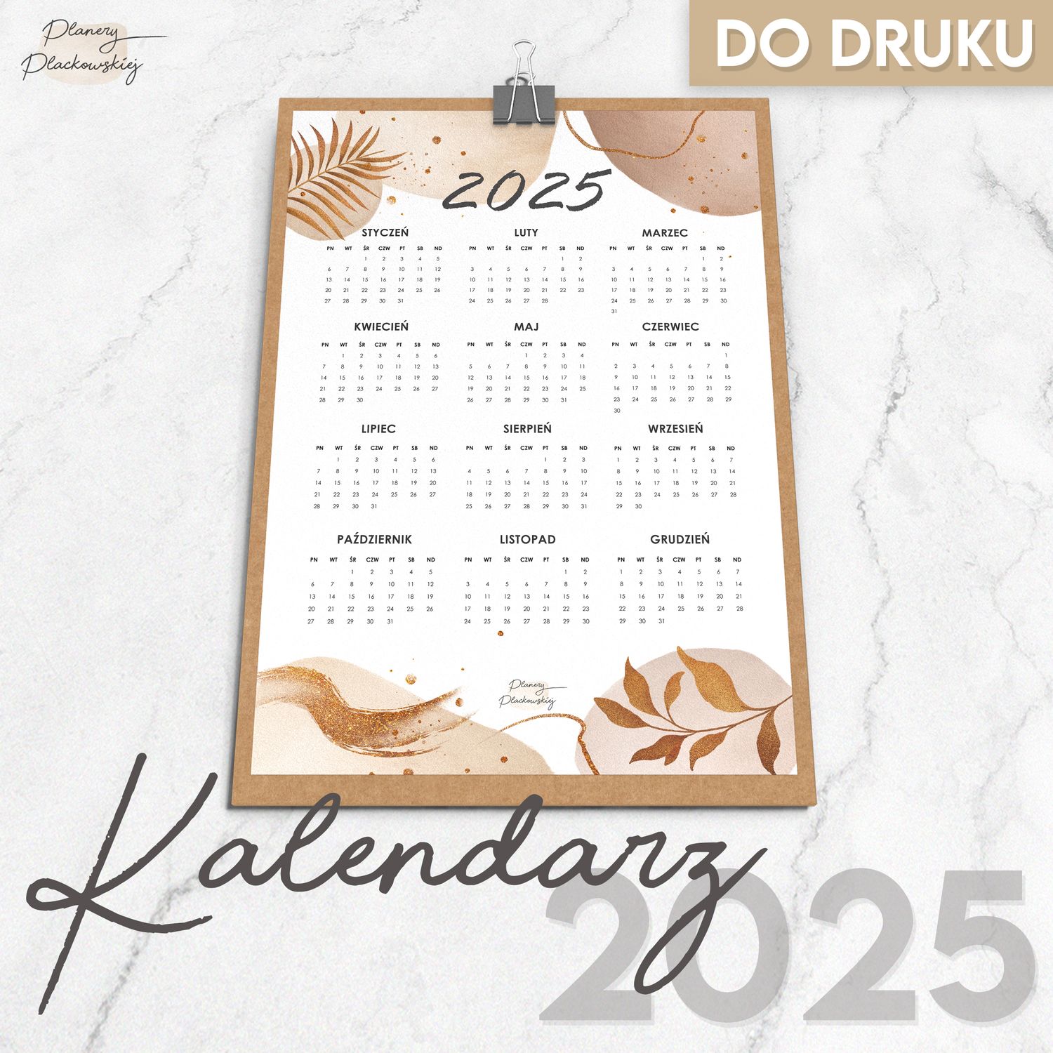 Kalendarz 2025 do druku