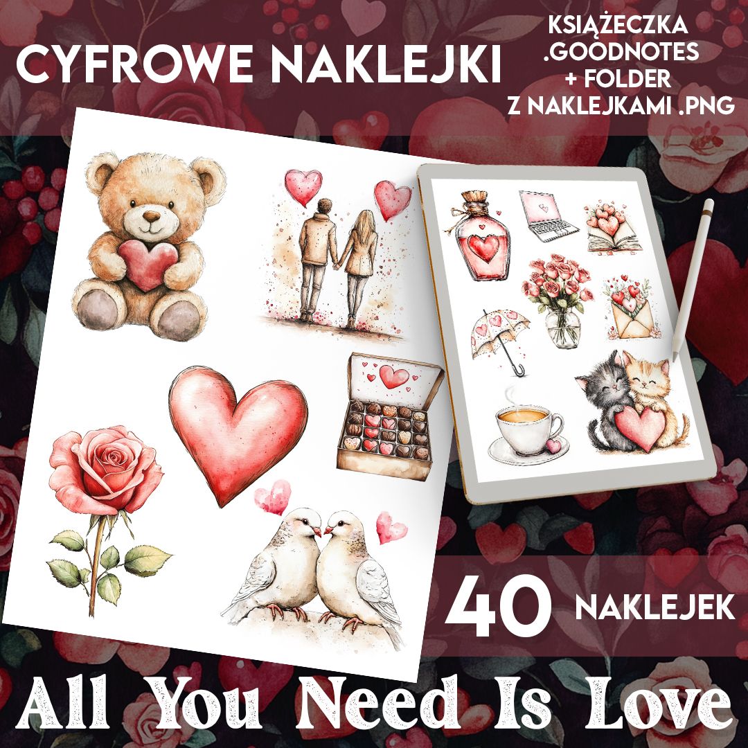 Naklejki cyfrowe ALL YOU NEED IS LOVE