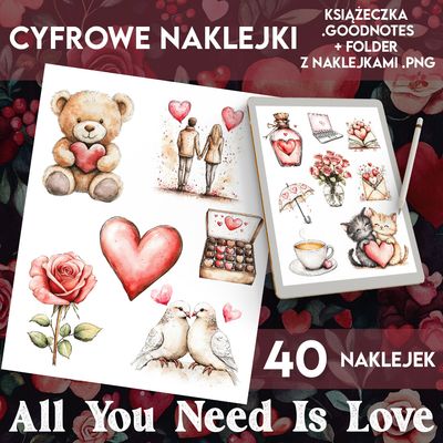 Naklejki cyfrowe ALL YOU NEED IS LOVE