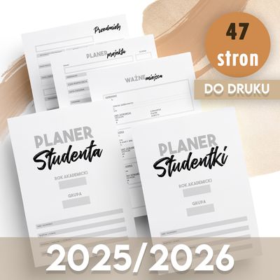 PLANER STUDENTA do druku - Rok akademicki 2025/2026