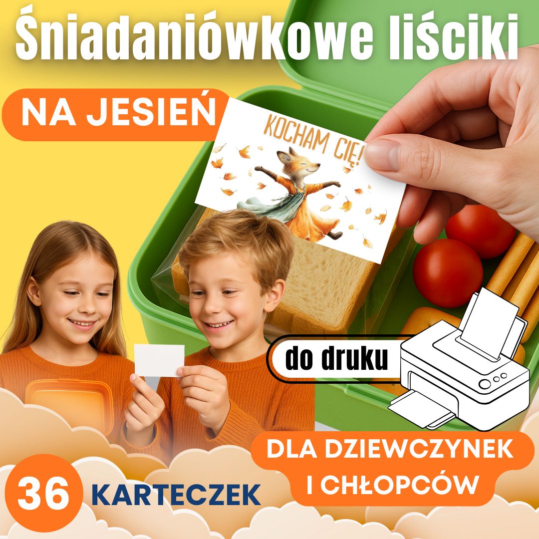Śniadaniówkowe liściki DO DRUKU - edycja jesienna
