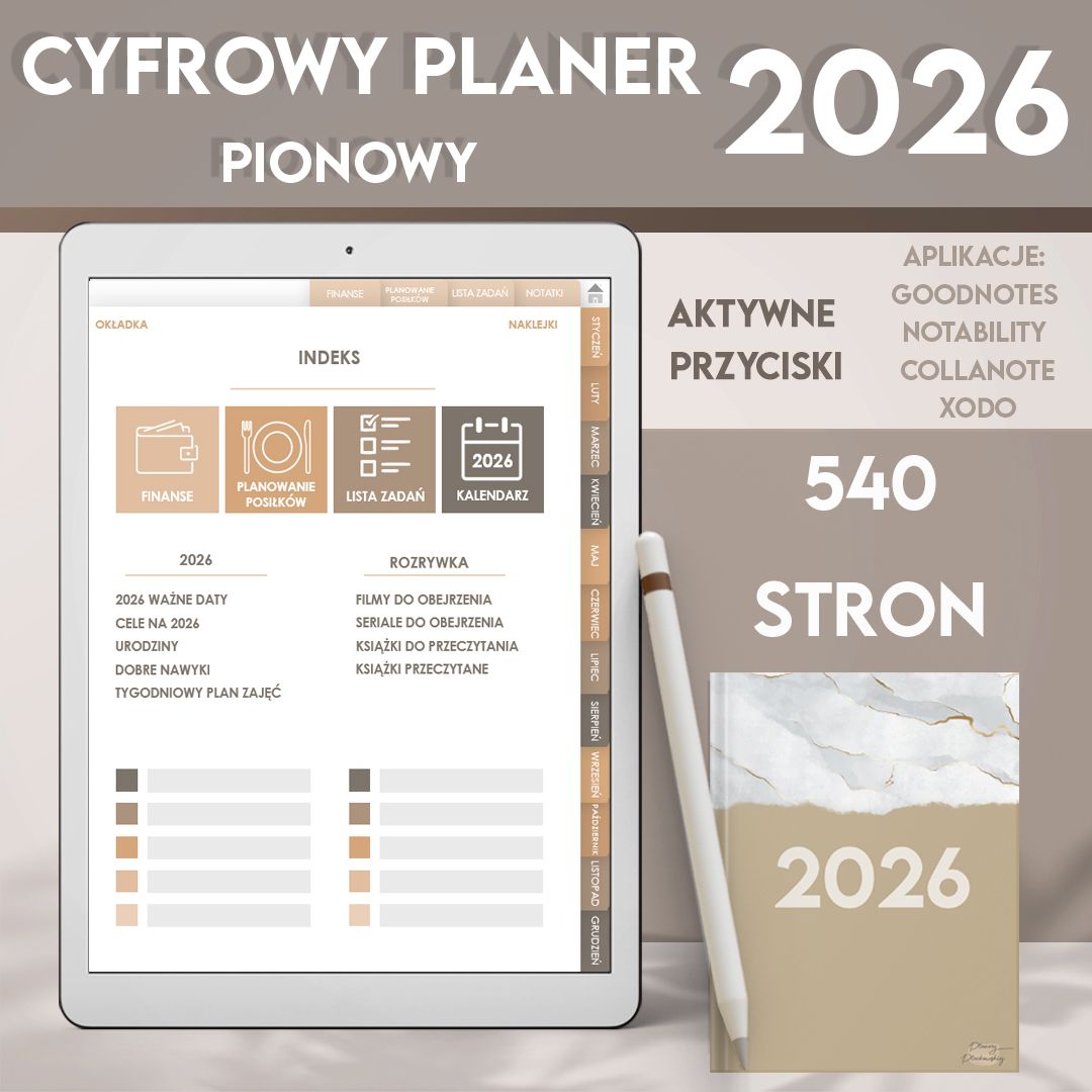 PLANER Cyfrowy 2026 Pionowy - 540 stron