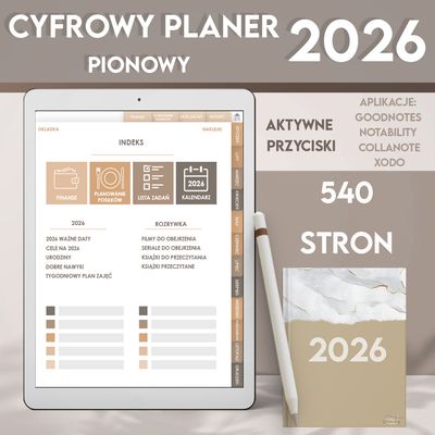 PLANER Cyfrowy 2026 Pionowy - 540 stron
