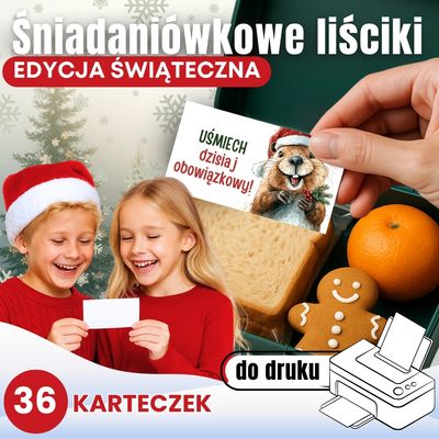 Śniadaniówkowe liściki DO DRUKU - edycja świąteczna Śniadaniówkowe liściki DO DRUKU - edycja świąteczna