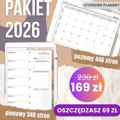 Pakiet Cyfrowych Planerów 2026 — Pionowy + Poziomy