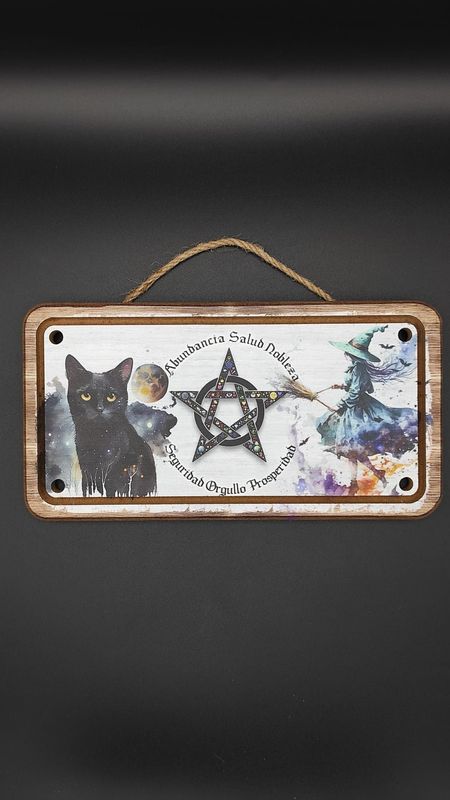 Cuadro de Gato y Bruja