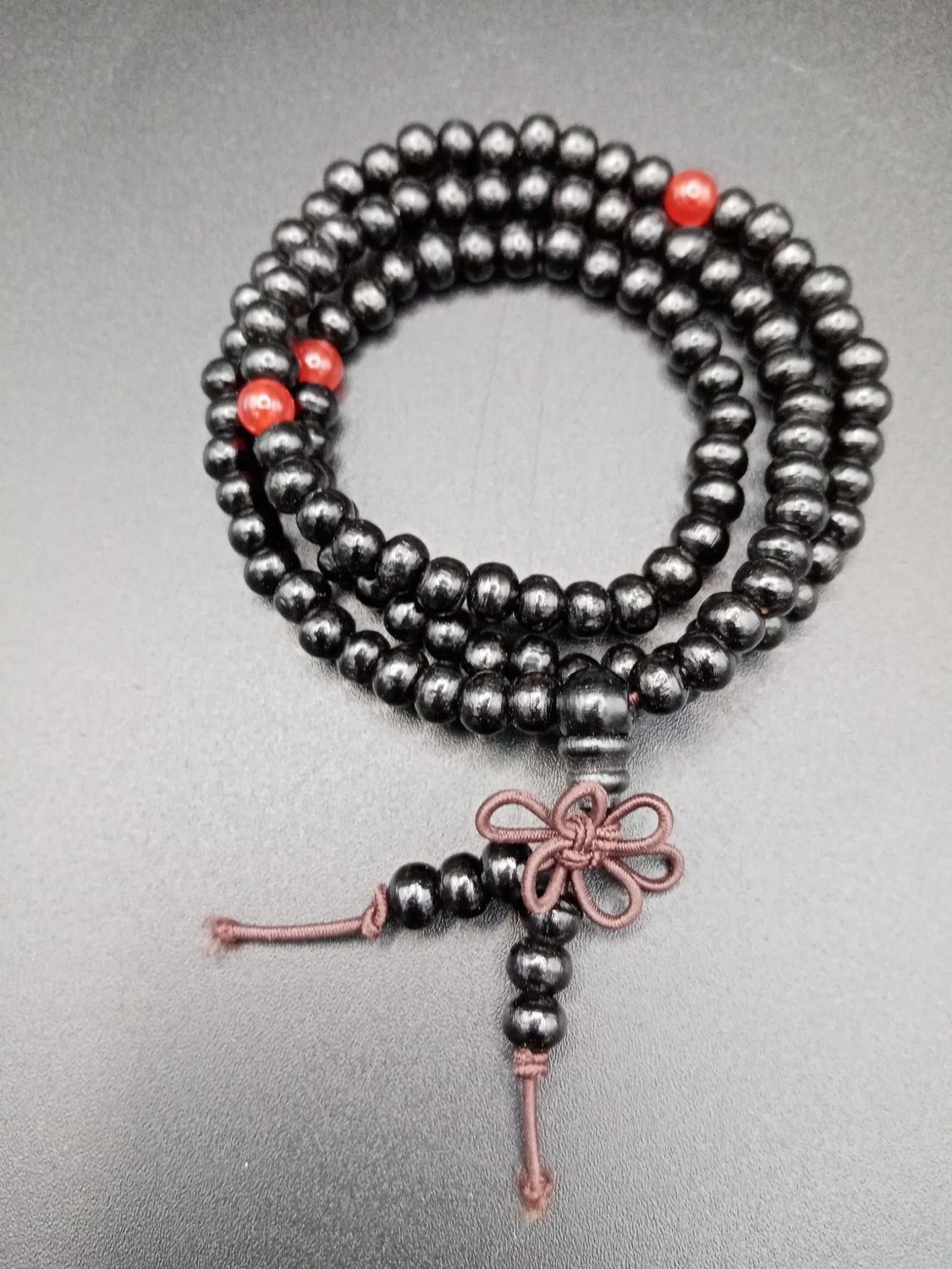 Japa Mala de Madera Negro