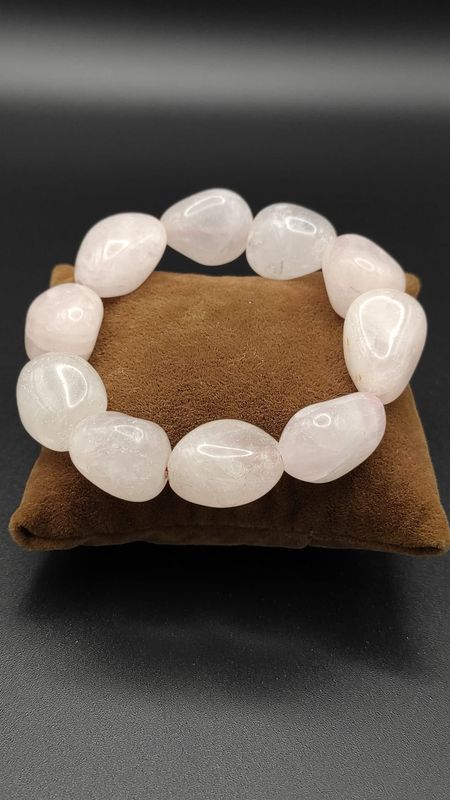 Pulsera de Cuarzo Rosa Grande