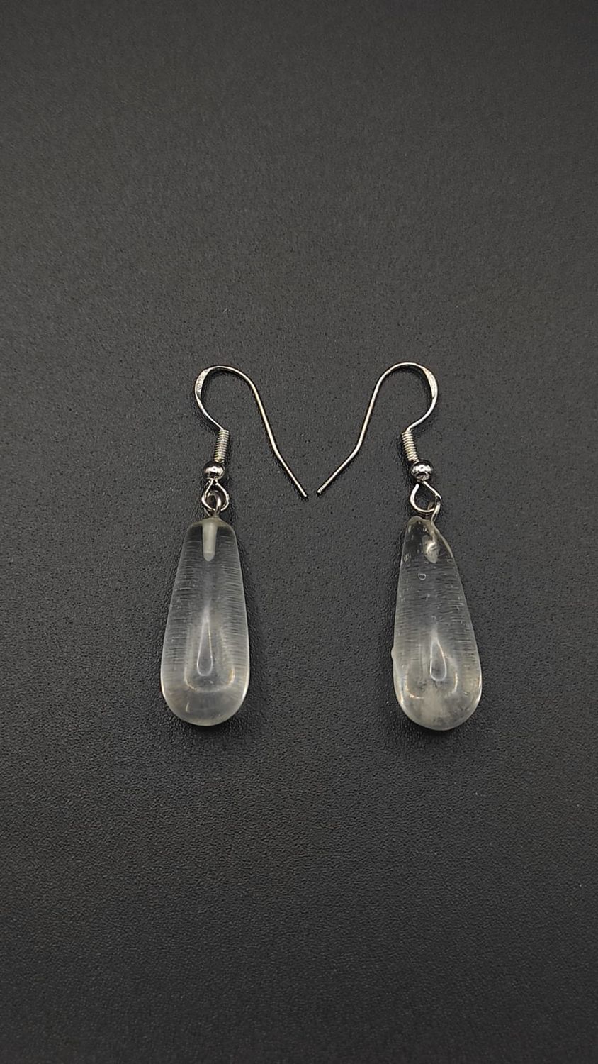Pendientes de Plata y Lágrimas de Cuarzo Cristal