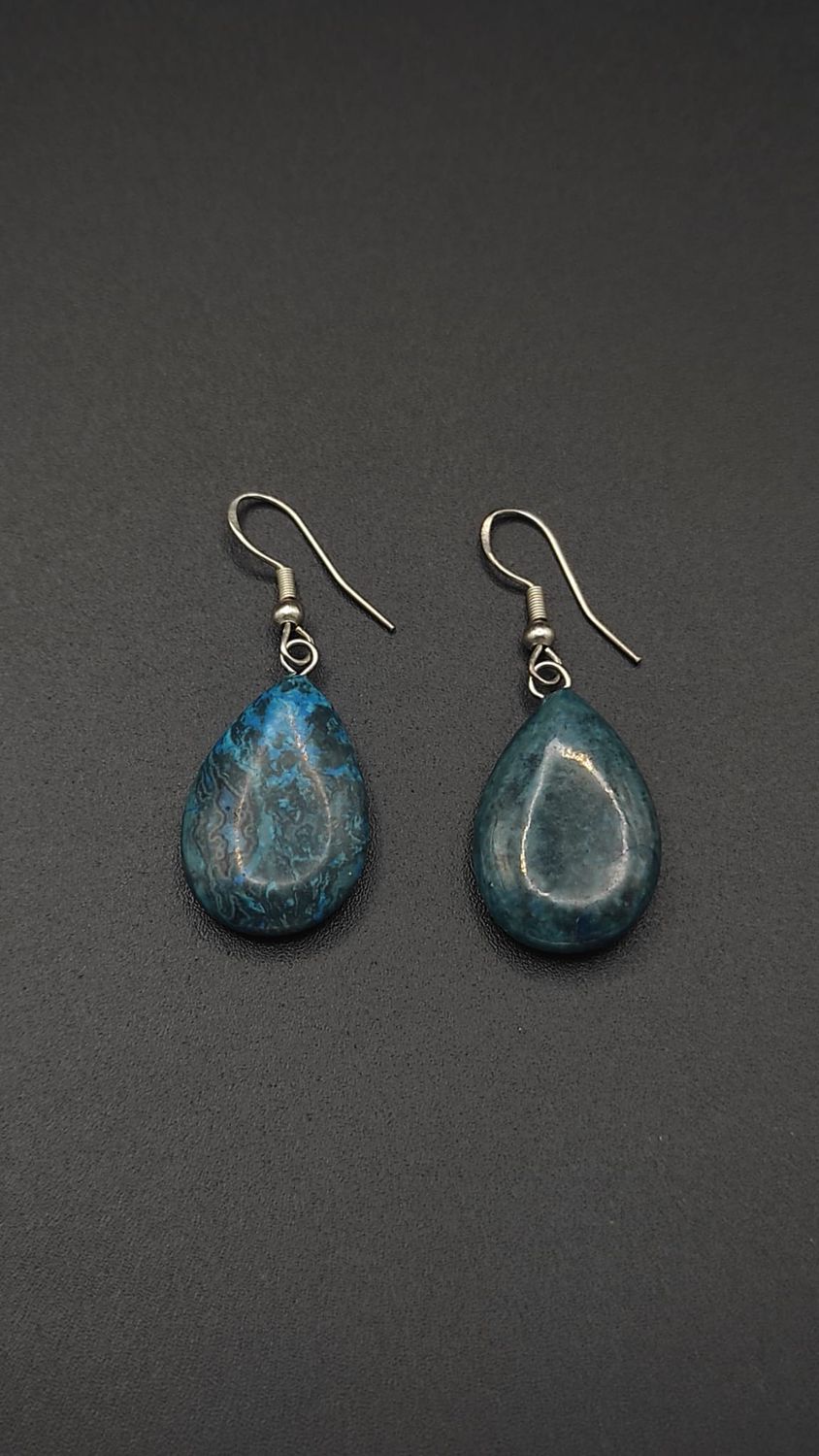 Pendientes de Plata y Gotas de Onix Azul