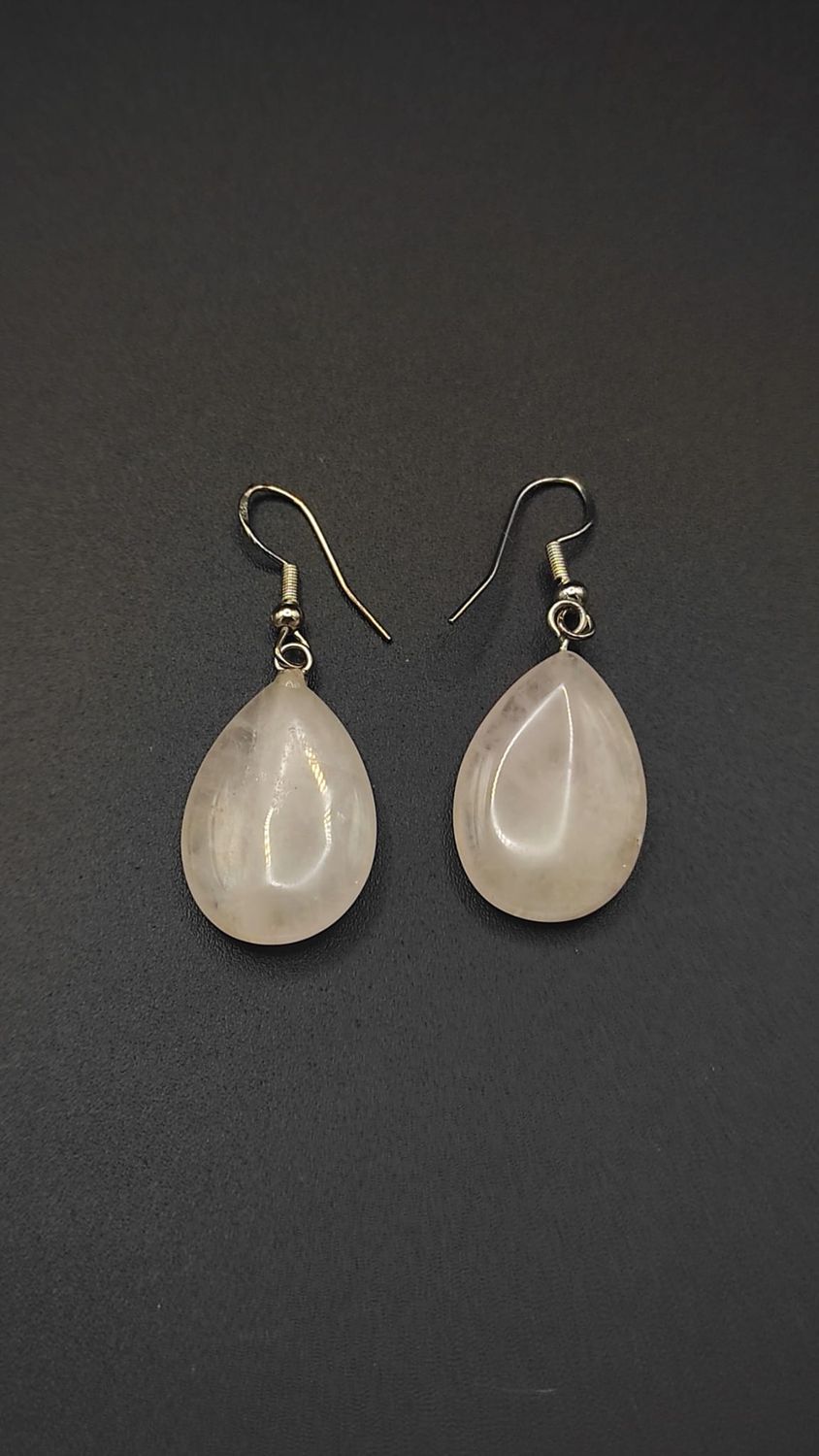 Pendientes de Plata y Gotas de Cuarzo Rosa