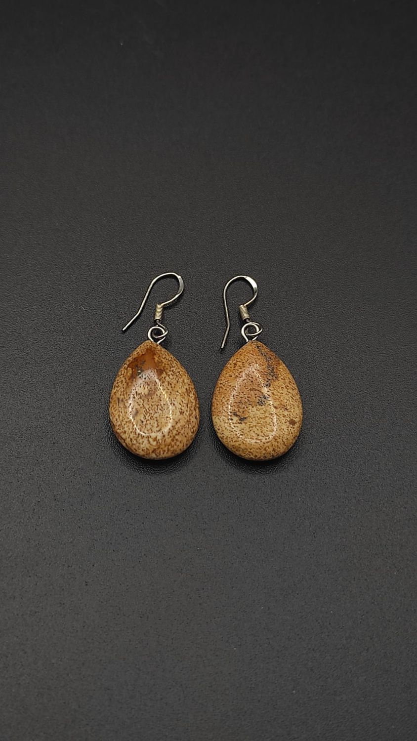 Pendientes de Plata y Gotas de Jaspe Madera