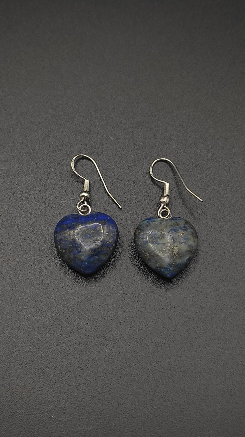 Pendientes de Plata y Corazones de Lapislázuli