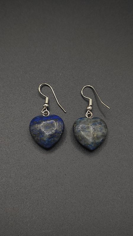 Pendientes de Plata y Corazones de Lapislázuli