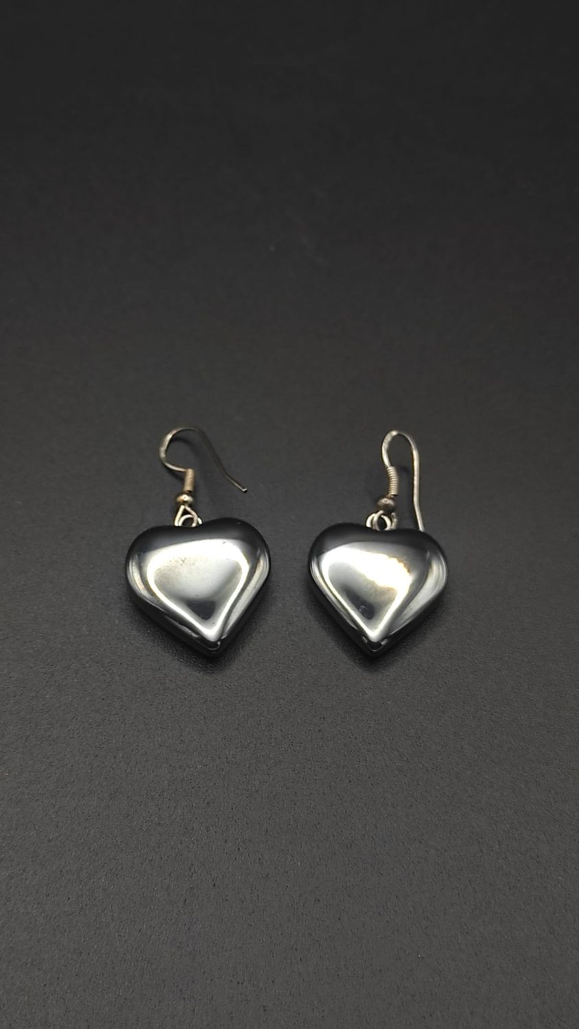 Pendientes de Plata y Corazones de Hematite