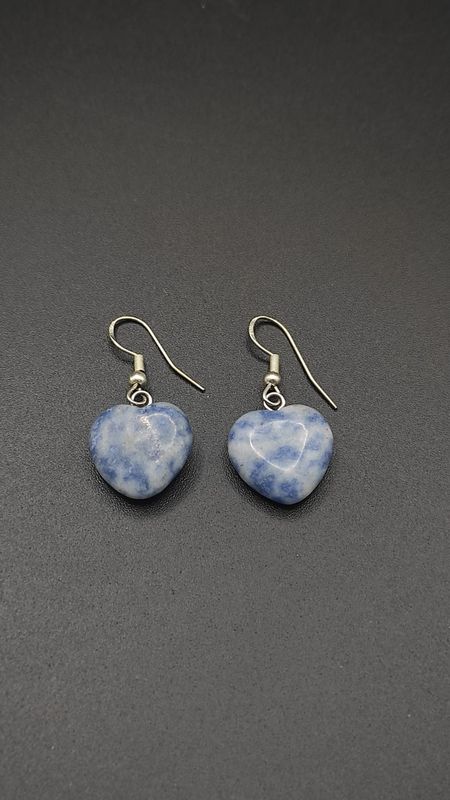 Pendientes de Plata y Corazones de Sodalita